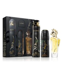 LATTAFA SET MAAHIR EDP 100 ML + AIR FRESHENER 300 ML + PERFUMED SP 200 ML