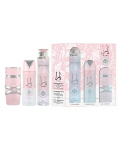 LATTAFA SET YARA EDP 100ML+ AIR FRESHENER 300 ML +  PERFUMED SP 200 ML
