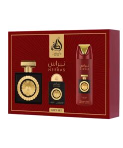 LATTAFA SET PRIDE NEBRAS EDP 100ML+EDP 20ML + PERFUMED + SPRAY 200 ML + REFFIL