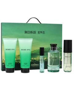 AROMASET ROOKIE LOVE 5PCS  100ML EDP+15ML SP+90ML F/MIST+150ML B/L+150ML S/GEL